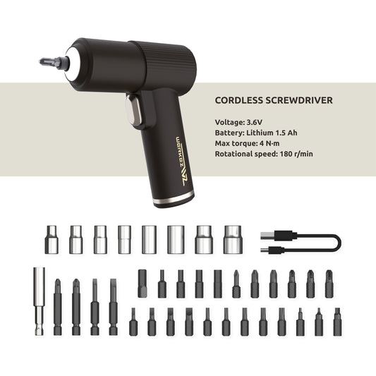 38-Piece Cordless Electric Screwdriver Bit Set