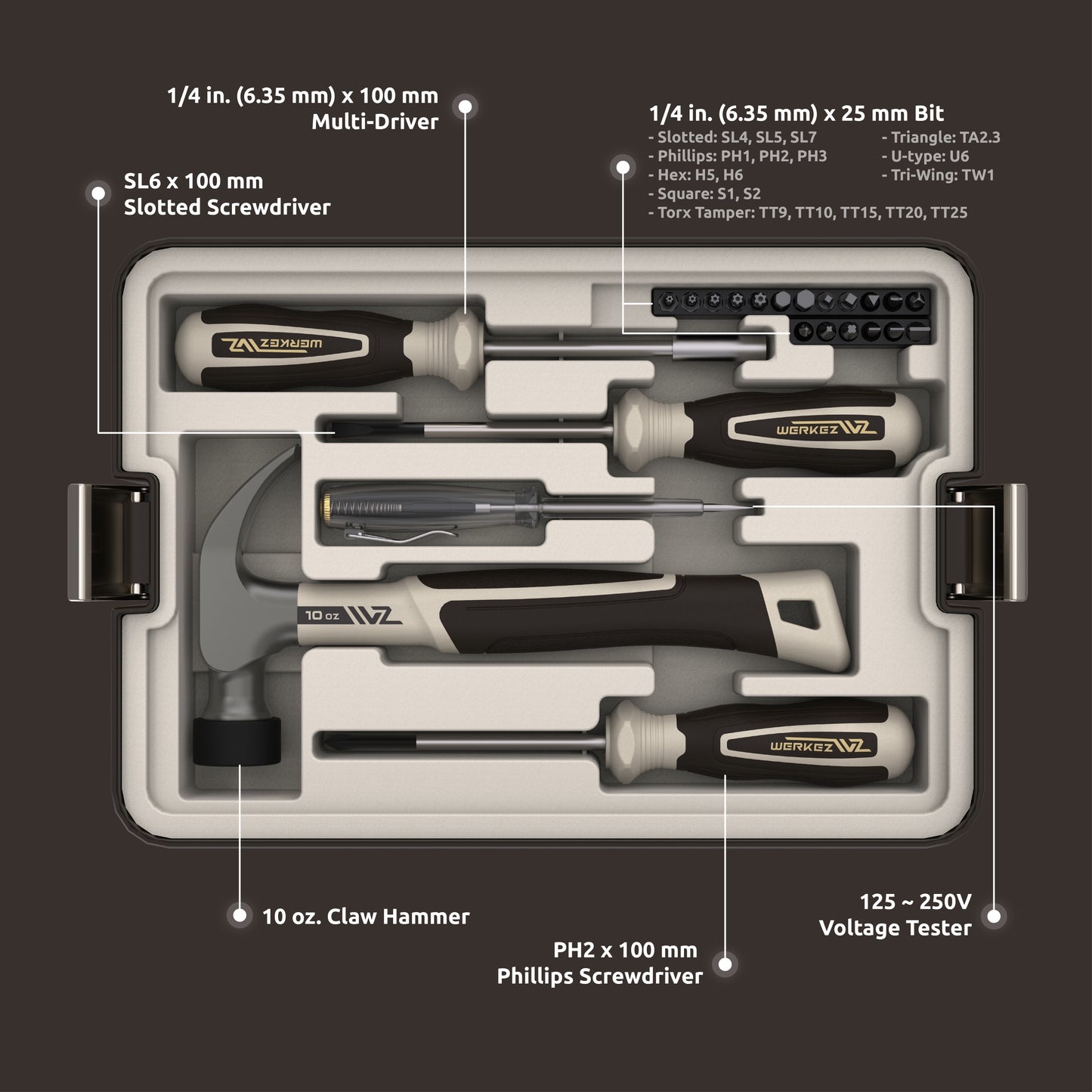 23-Piece Hammer & Screwdriver Set