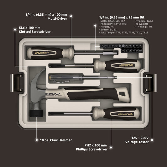 23-Piece Hammer & Screwdriver Set