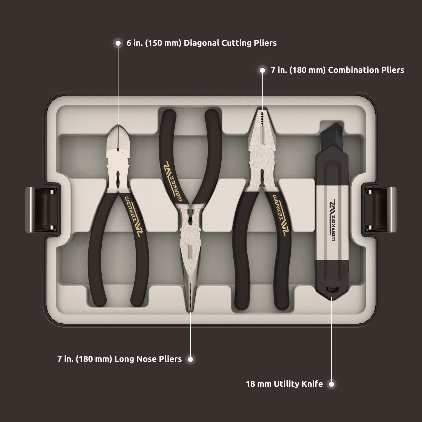 4-Piece Plier and Cutting Tool Set