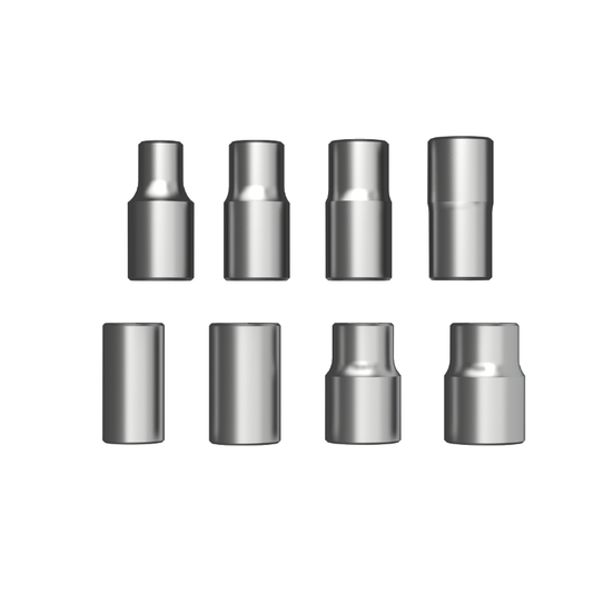 1/4" (6.35 mm) Hex Sockets  (8 pieces total) (Sold as a single model/specification)
